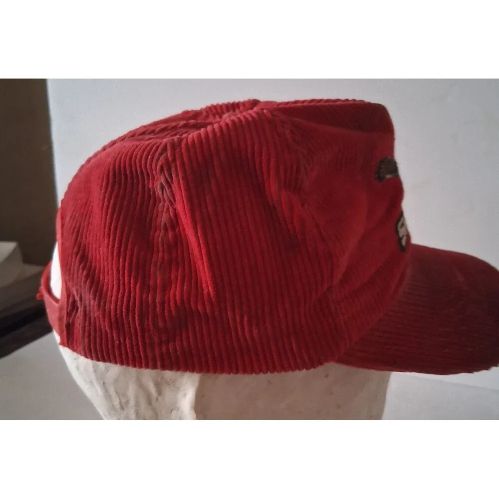 Vintage SNAP-ON Tools Snapback Hat RED Corduroy Eagle